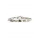 Oval Black Diamond Station Caviar™ Bracelet
